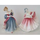 Two Royal Doulton figurines; Elaine HN3307 standing 19cm high,
