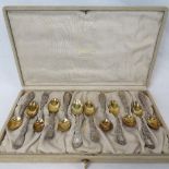 A set of early 20th century Tiffany & Co Sterling silver coffee spoons within original presentation