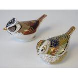 Two Royal Crown Derby Collectors Guild bird paperweights;