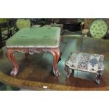 A fine quality square shaped mahogany footstool, 54 x 54cm,
