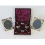 A set of early 20thC silver plated square salts by Thomas Richard Fairbairns of Sheffield,