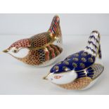 Two Royal Crown Derby bird paperweights, one being for the Royal Crown Derby Collectors Guild,