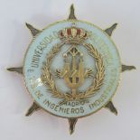 A Madrid Higher Technical School of Industrial Engineers enamelled award badge.