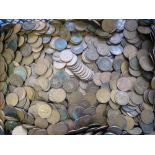 A large quantity of assorted Victoria and later penny copper coins. Approx 14kg.
