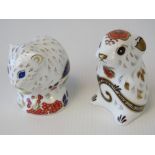 Two Royal Crown Derby paperweights; Collectors Guild 'Derby Doormouse' 7cm high, and 'Mouse' 7.