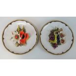 Two Capodimonte decorative floral plates, marked 2221D and 2221B respectively,