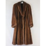A fine quality vintage three-quarter length mink fur coat bearing label for Pellicceria Rachele,
