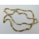 A 9ct gold fancy flattened curb link chain, hallmarked 375, 43cm in length, 2.9g.