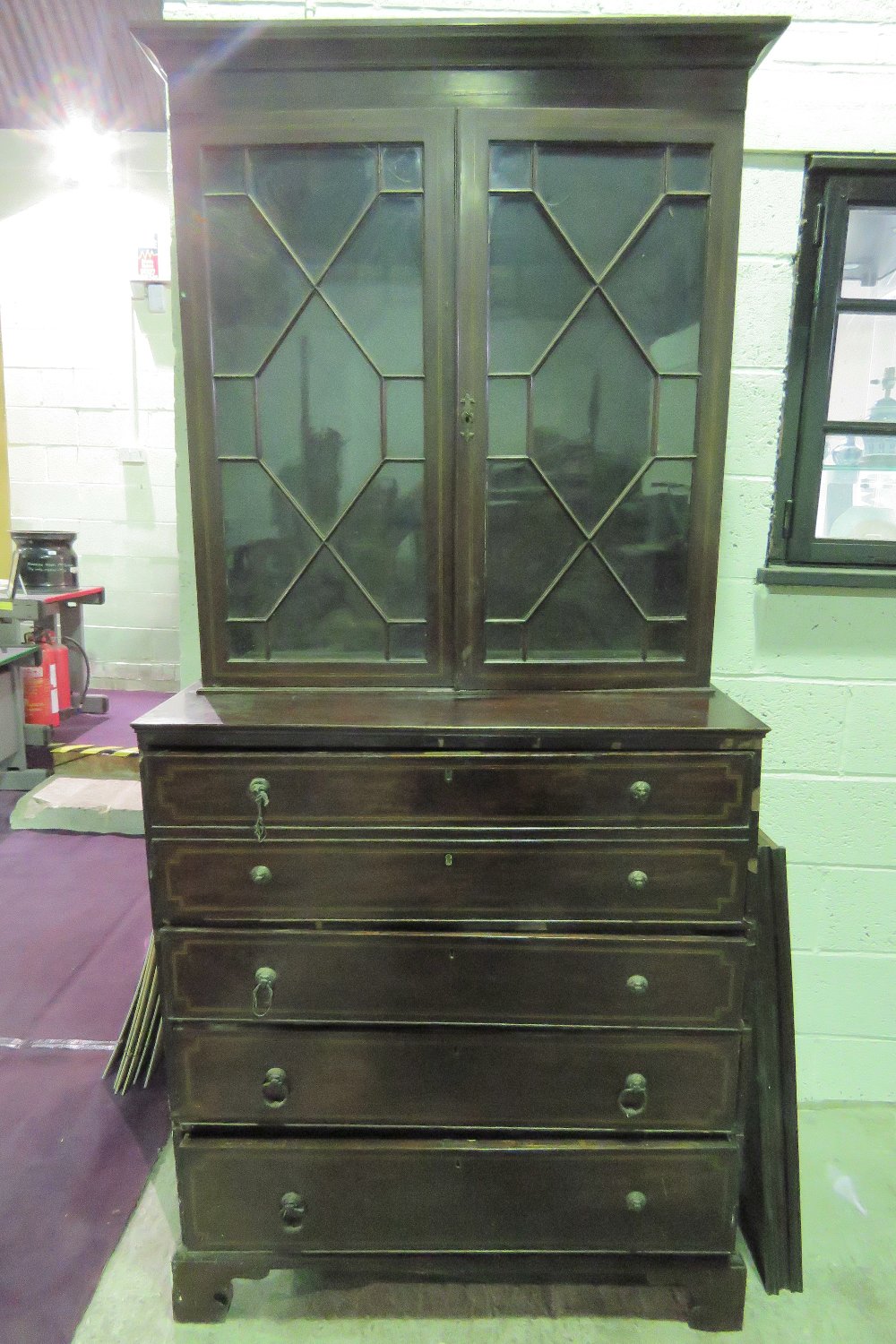 A 19th century mahogany bureau bookcase,