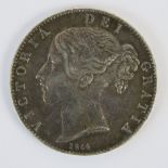 An 1844 'Young head' Victoria full silver crown, shield back, 0.92ozt.