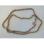 A 9ct rose gold woven link necklace, stamped 9c, with replacement yellow gold clasp stamped 9k,