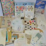 Stamps; a used stamp album, three part used stamp albums,