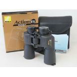 A pair of Nikon Action EX 10x50 CF binoculars, with case and original box.