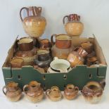 Eight pieces of Doulton Lambeth harvest ware including five assorted jugs, beaker,