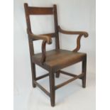 A single solid seat Oxford bar back elbow chair, a/f.