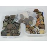 A quantity of World coinage including; Roman? coins, Victorian copper coinage,