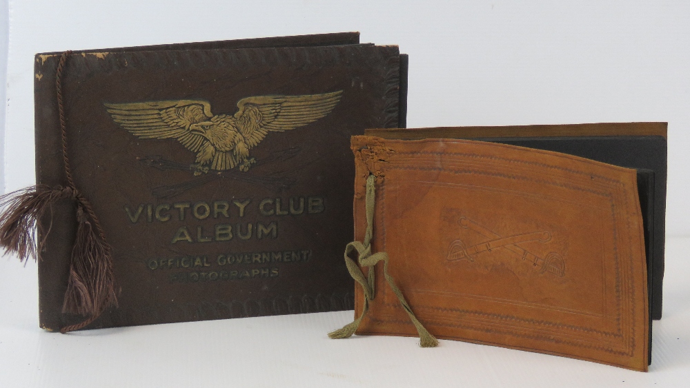 Two unused WWII US military leather covered photo albums,