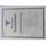 A quantity of WWII German documents and paper ephemera including;