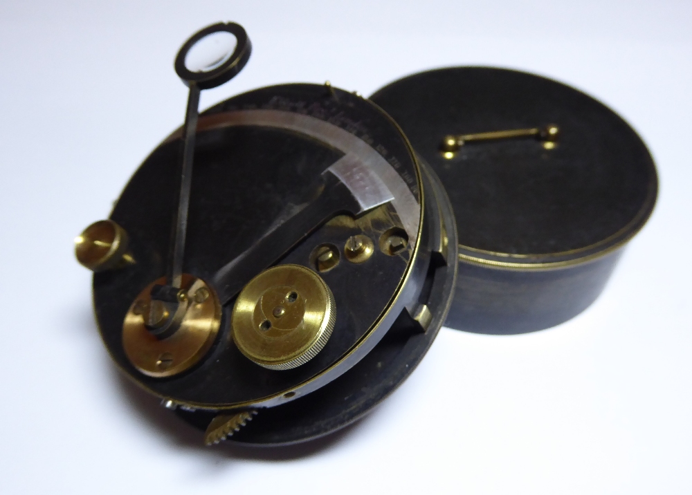 A 19th Century pocket Sextant by Elliott Brothers, London. Inscribed to outer case "J.D.