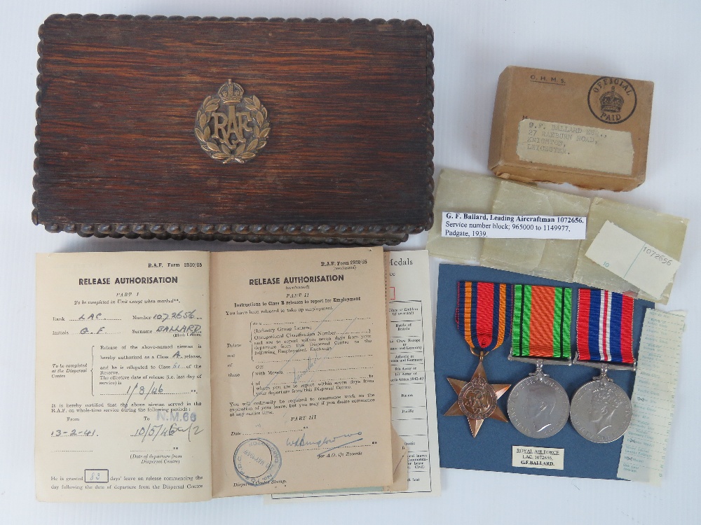 A collection of items belonging to RAF LAC G.F.