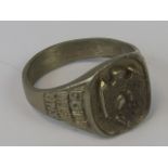 A WWII German Infantry Eagle Award Ring.