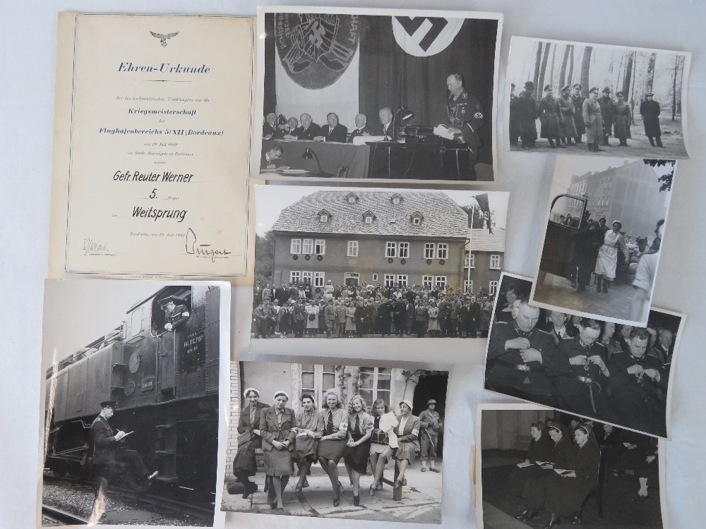 Eight WWII German press photos with deta