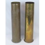 A pair of brass WWI German 105mm Karth A