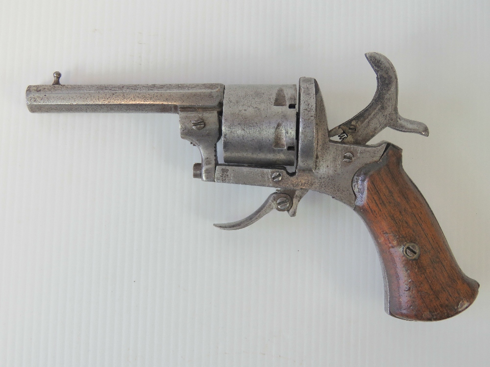 A 19th century Belgian pinfire 7mm calib - Image 2 of 5