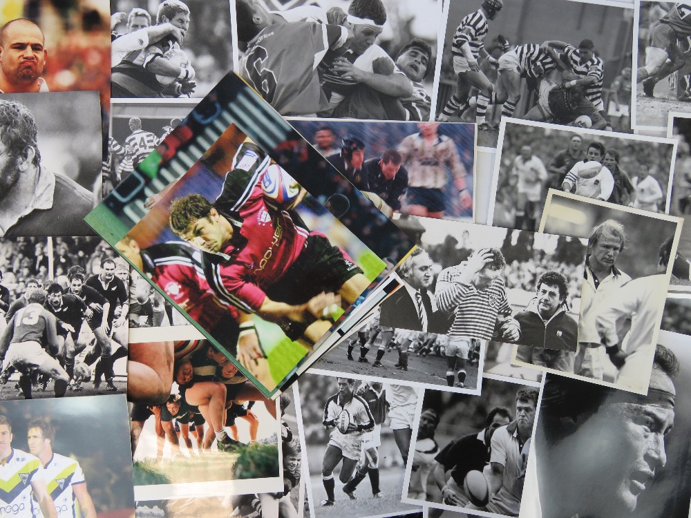 A quantity of press photographs of Rugby