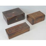 Three Victorian boxes each having decora