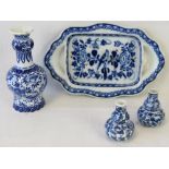 A late 19thC Delftware butter or serving