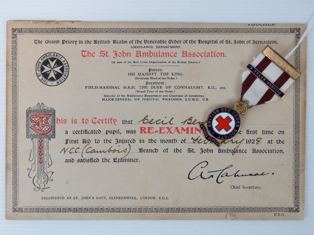 A St Johns Ambulance Association 3 years