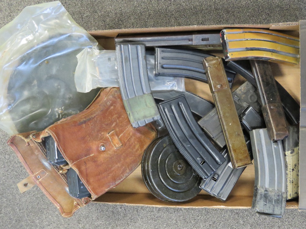 A quantity of assorted machine gun magaz
