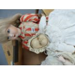A BISQUE HEAD DOLL, THE HEAD STAMPED S PS H 1909-6-GERMANY WITH LATER BODY, A COMPOSITE DOLL AND A