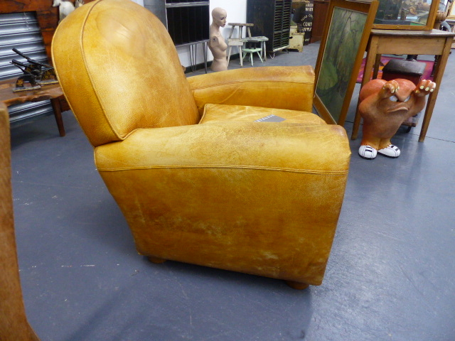 A GOOD QUALITY ART DECO STYLE LEATHER ARMCHAIR. - Image 16 of 16