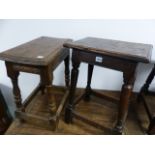 TWO EARLY 18th.C.OAK JOINT STOOLS