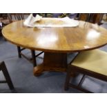 A REGENCY ROSEWOOD AND BRASS INLAID TILT TOP BREAKFAST TABLE. DIA.122cms.