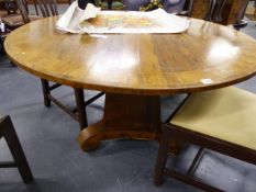 A REGENCY ROSEWOOD AND BRASS INLAID TILT TOP BREAKFAST TABLE. DIA.122cms.