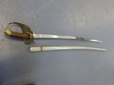 A YOUGOSLAVIAN OFFICERS SWORD WITH ETCHED SOLINGEN BLADE