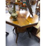 A LATE VICTORIAN ROSEWOOD AND BOXWOOD INLAID OCTAGONAL CENTRE TABLE. W.76cms.