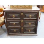 A LATE 17th.C.OAK CHEST OF THREE DRAWERS. W.93 x H.82cms.