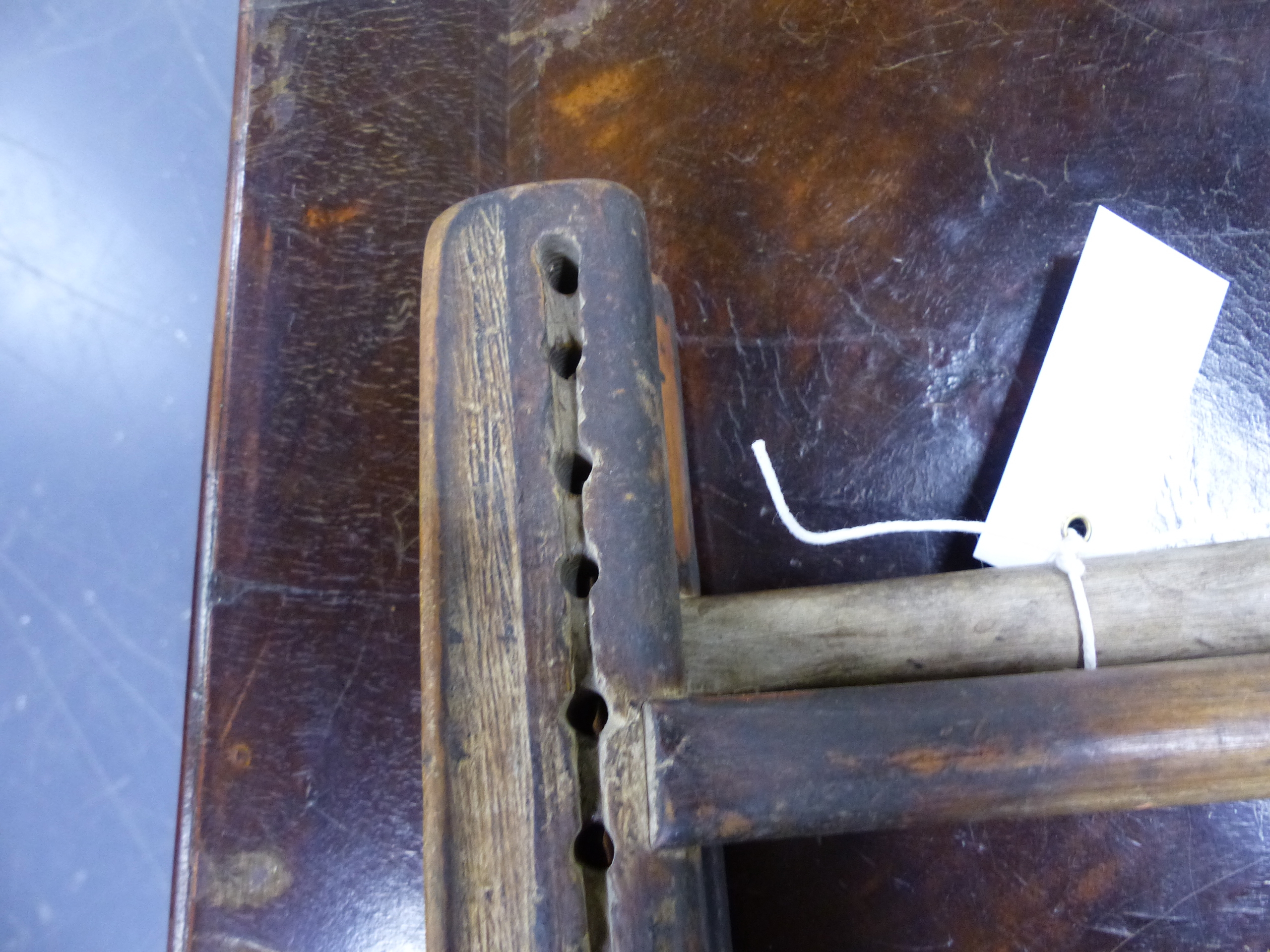 TWO EARLY ORIENTAL FOLDING STOOLS, ONE WITH WOVEN CLOTH SEAT BOTH SIGNED WITH CHARACTER MARKS - Image 8 of 20