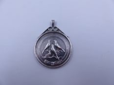 A SILVER HALLMARKED PRESENTATION MEDAL, LONDON & PROVINCIAL ORNITHOLOGICAL SOCIETY, TOWN MARK