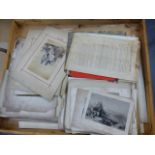 AN ARTIST'S PRINT CASE CONTAINING VARIOUS TOPOGRAPHICAL PRINTS, PHOTOGRAPHS AND EPHEMERA.