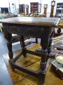 A 17th.C.AND LATER OAK JOINT STOOL.