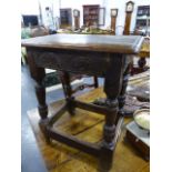 A 17th.C.AND LATER OAK JOINT STOOL.