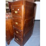 A GOOD VINTAGE OAK FOUR DRAWER FILING CABINET. H.136cms.