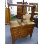 AN EARLY 19th.C.COUNTRY MADE LINEN CLAMP WITH TWO SHORT AND TWO LONG DRAWERS. W.91 x H.103cms.
