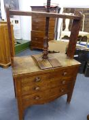 AN EARLY 19th.C.COUNTRY MADE LINEN CLAMP WITH TWO SHORT AND TWO LONG DRAWERS. W.91 x H.103cms.