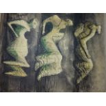AFTER HENRY MOORE (1898-1986) THREE RECLINING NUDES, UNFRAMED COLOUR LITHOGRAPHS. 29.5 x 24cms.